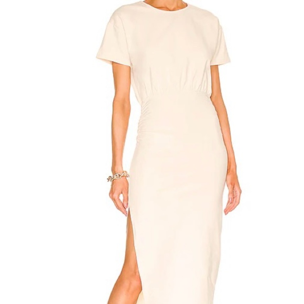 NWT Revolve Lovers and Friends White Easy Ruched Midi Dress